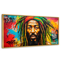Cuadros Decorativos Canvas Revolution | Fusion Urbana Rasta | Panoramico | Portada | Marco Dorado