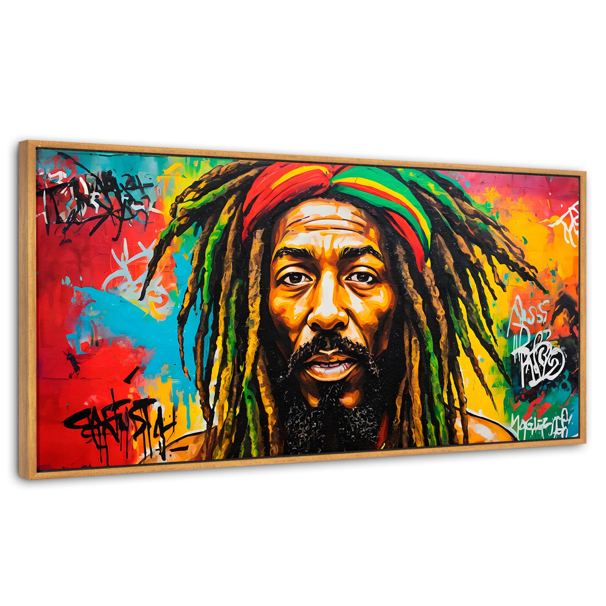 Cuadros Decorativos Canvas Revolution | Fusion Urbana Rasta | Panoramico | Portada | Marco Madera
