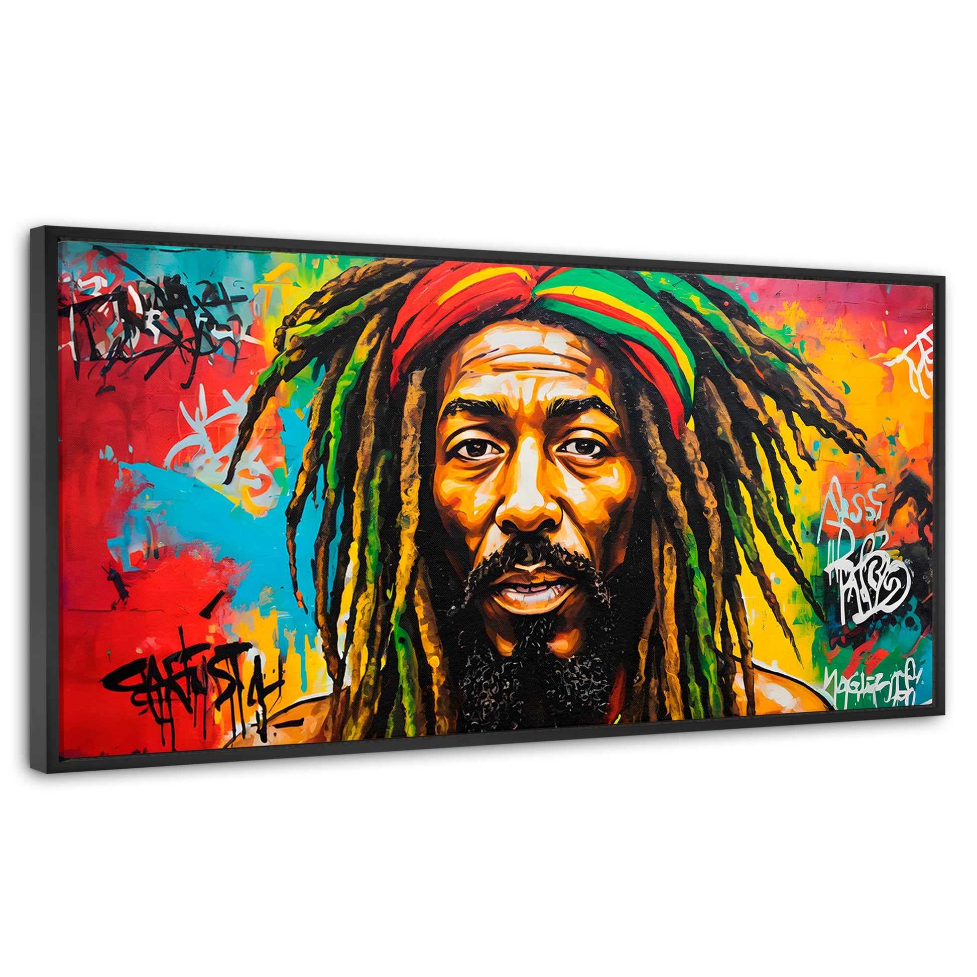 Cuadros Decorativos Canvas Revolution | Fusion Urbana Rasta | Panoramico | Portada | Marco Negro
