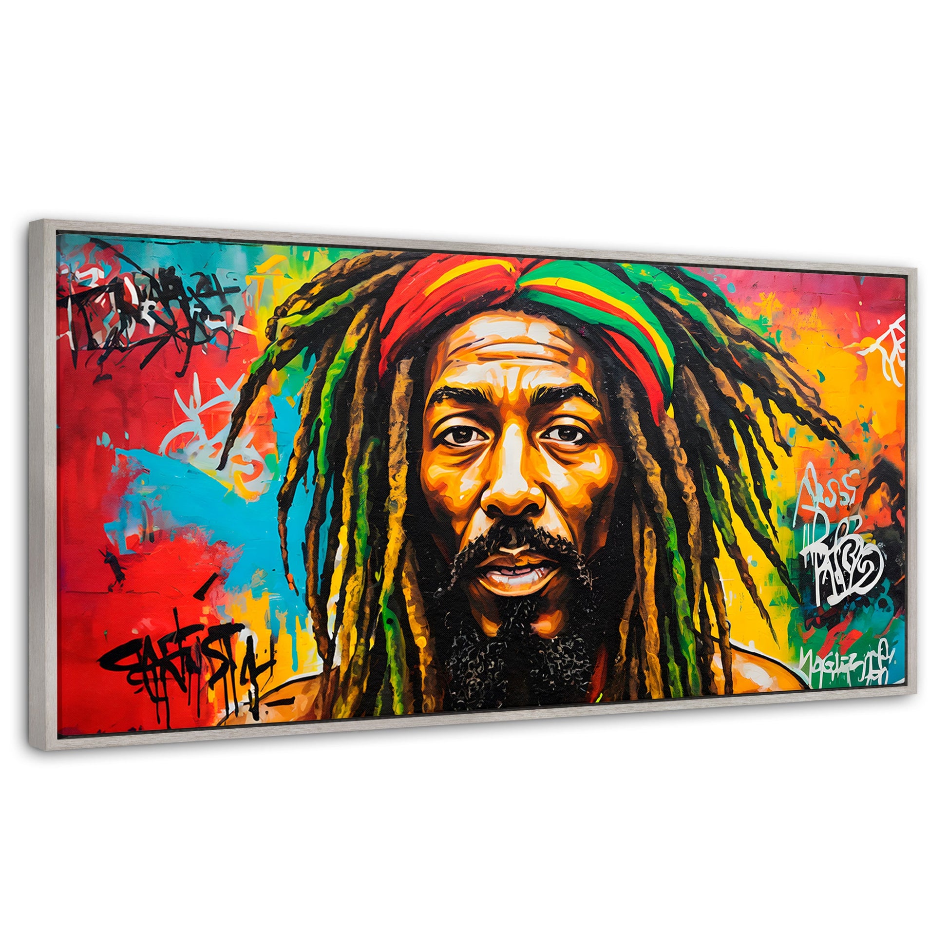 Cuadros Decorativos Canvas Revolution | Fusion Urbana Rasta | Panoramico | Portada | Marco Plateado