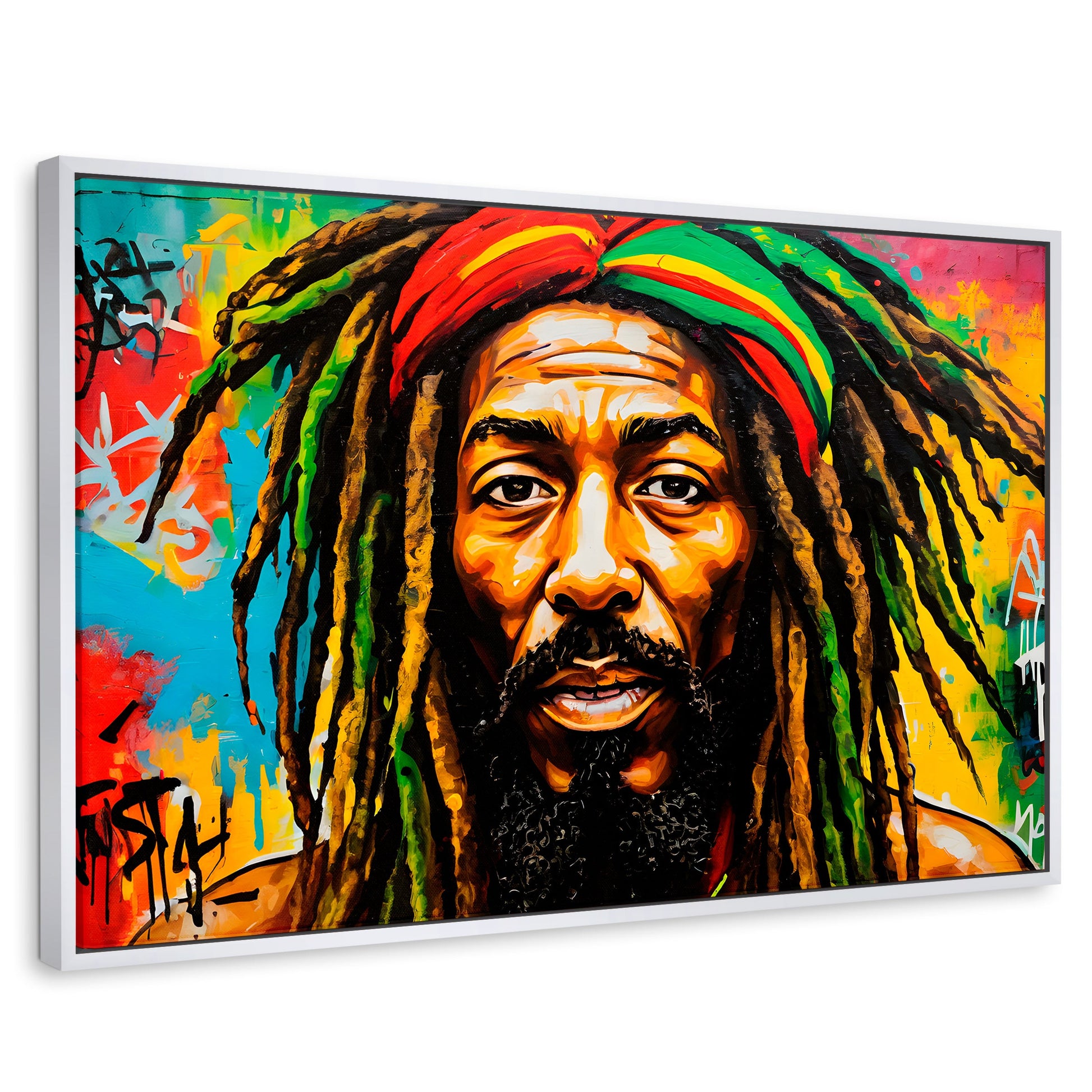 Cuadros Decorativos Canvas Revolution | Fusion Urbana Rasta | Rectangular | Portada | Marco Blanco