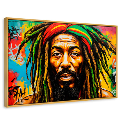 Cuadros Decorativos Canvas Revolution | Fusion Urbana Rasta | Rectangular | Portada | Marco Dorado