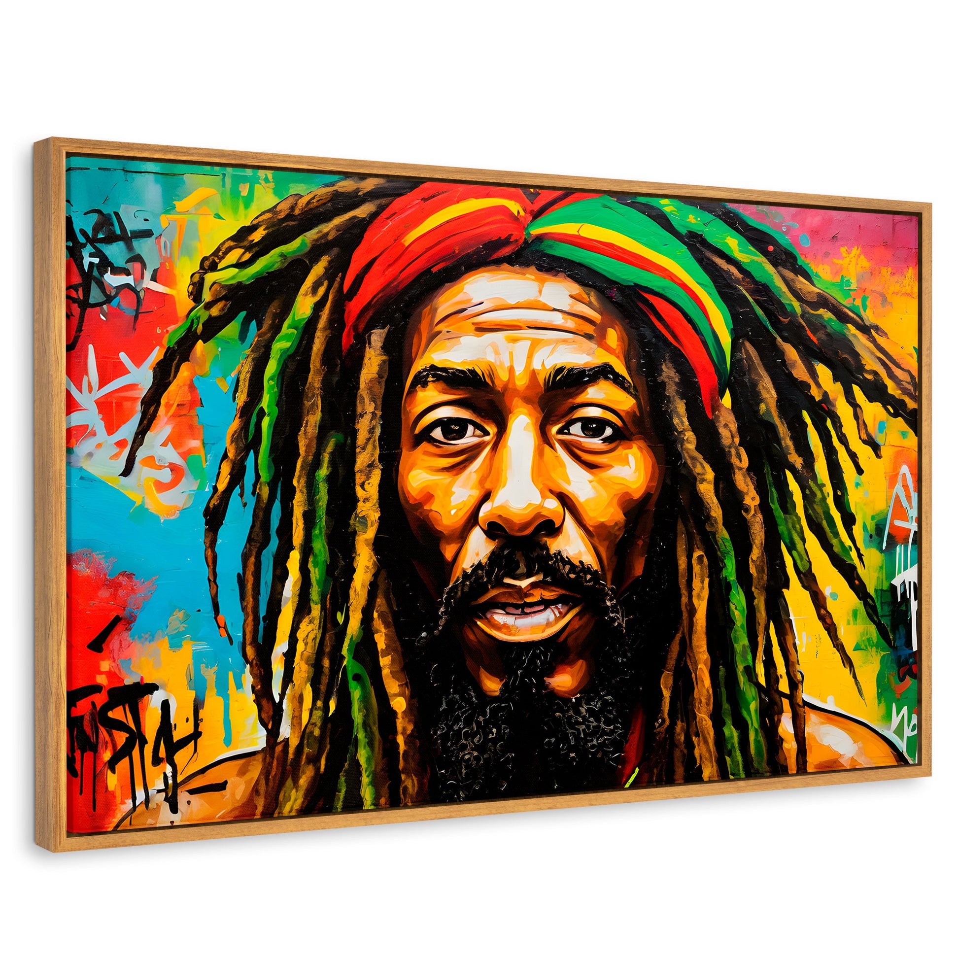 Cuadros Decorativos Canvas Revolution | Fusion Urbana Rasta | Rectangular | Portada | Marco Madera