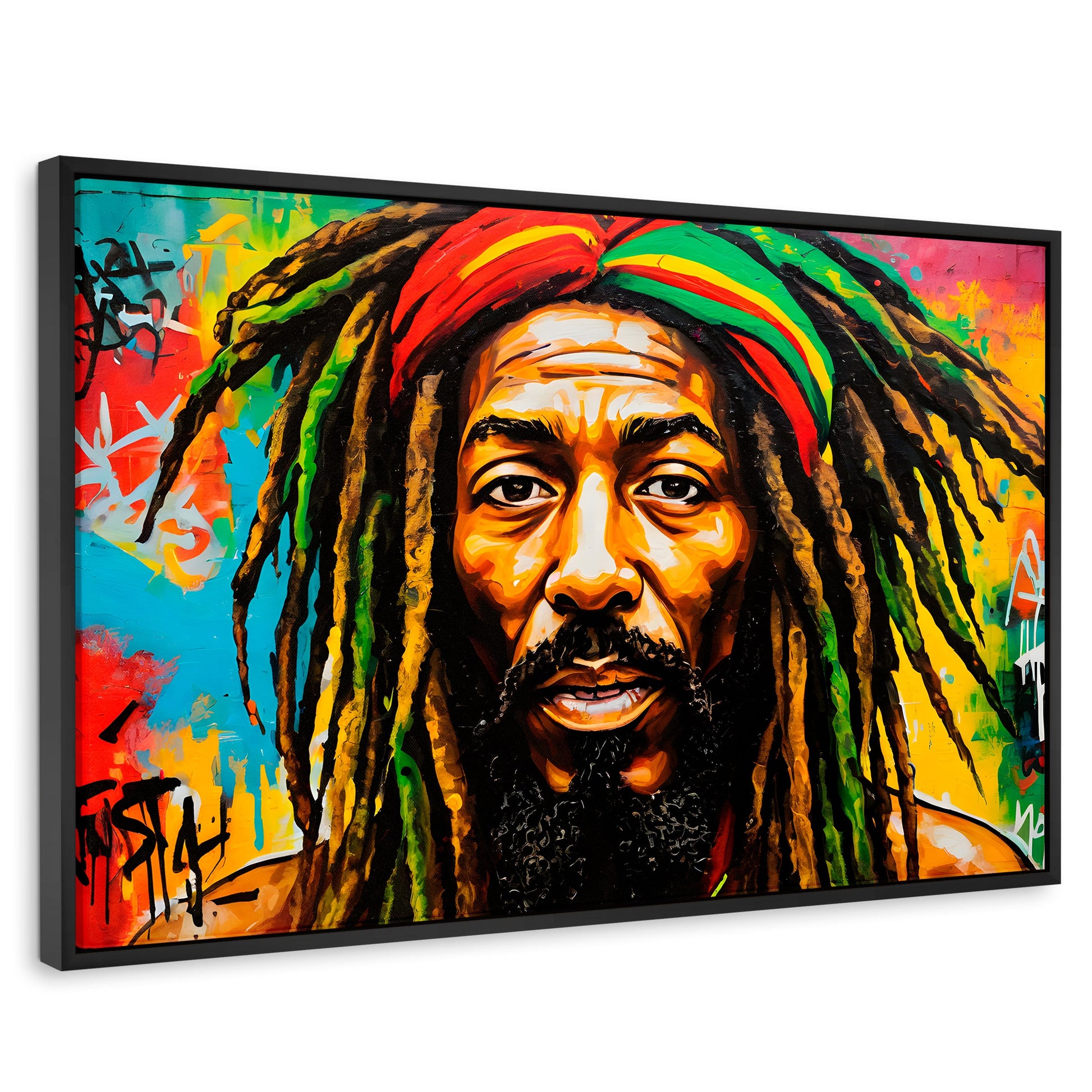 Cuadros Decorativos Canvas Revolution | Fusion Urbana Rasta | Rectangular | Portada | Marco Negro