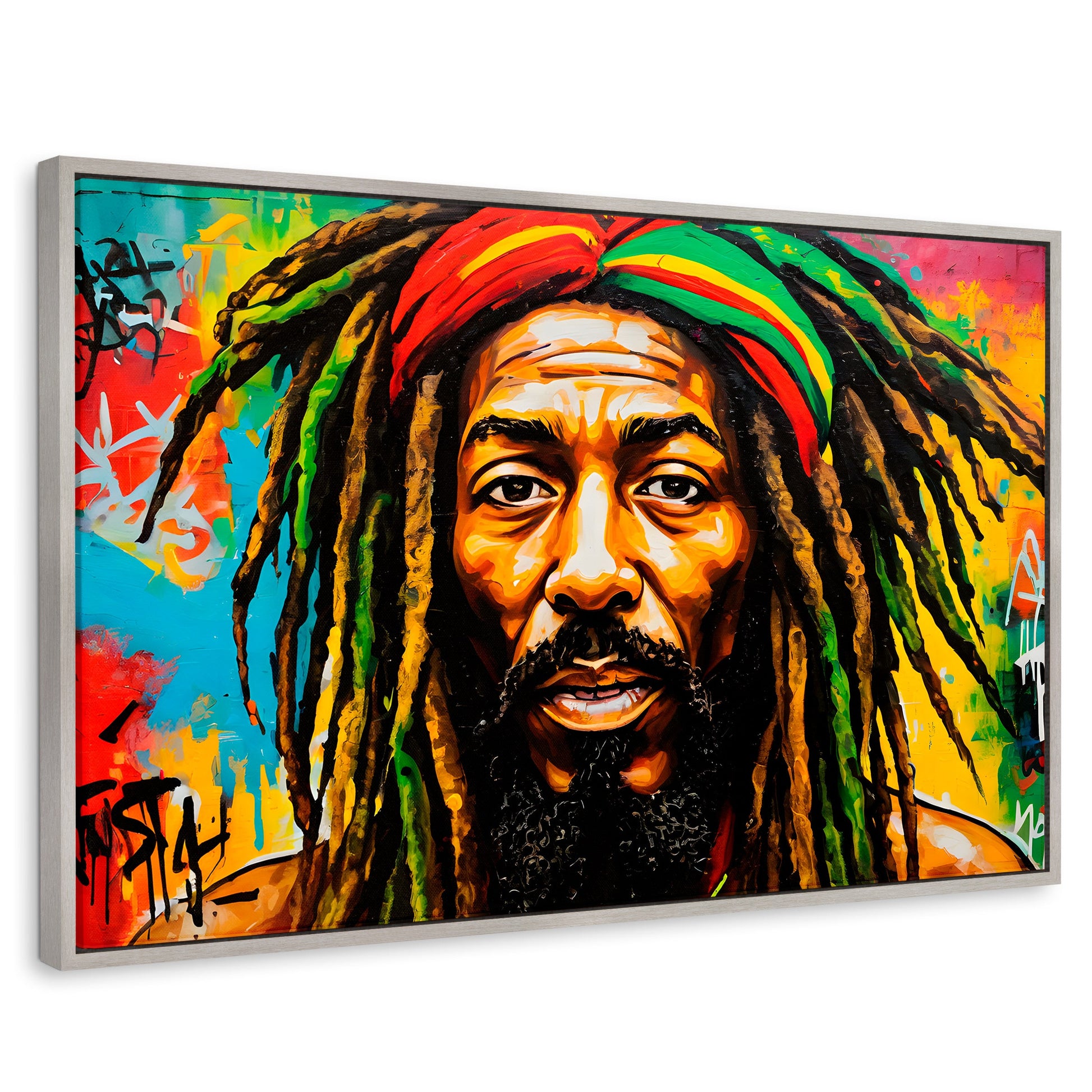 Cuadros Decorativos Canvas Revolution | Fusion Urbana Rasta | Rectangular | Portada | Marco Plateado