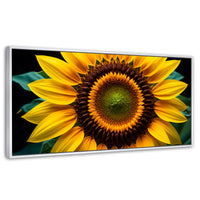 Cuadros Decorativos Canvas Revolution | Girasol Cercano | Panoramico | Portada | Marco Blanco