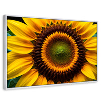 Cuadros Decorativos Canvas Revolution | Girasol Cercano | Rectangular | Portada | Marco Blanco