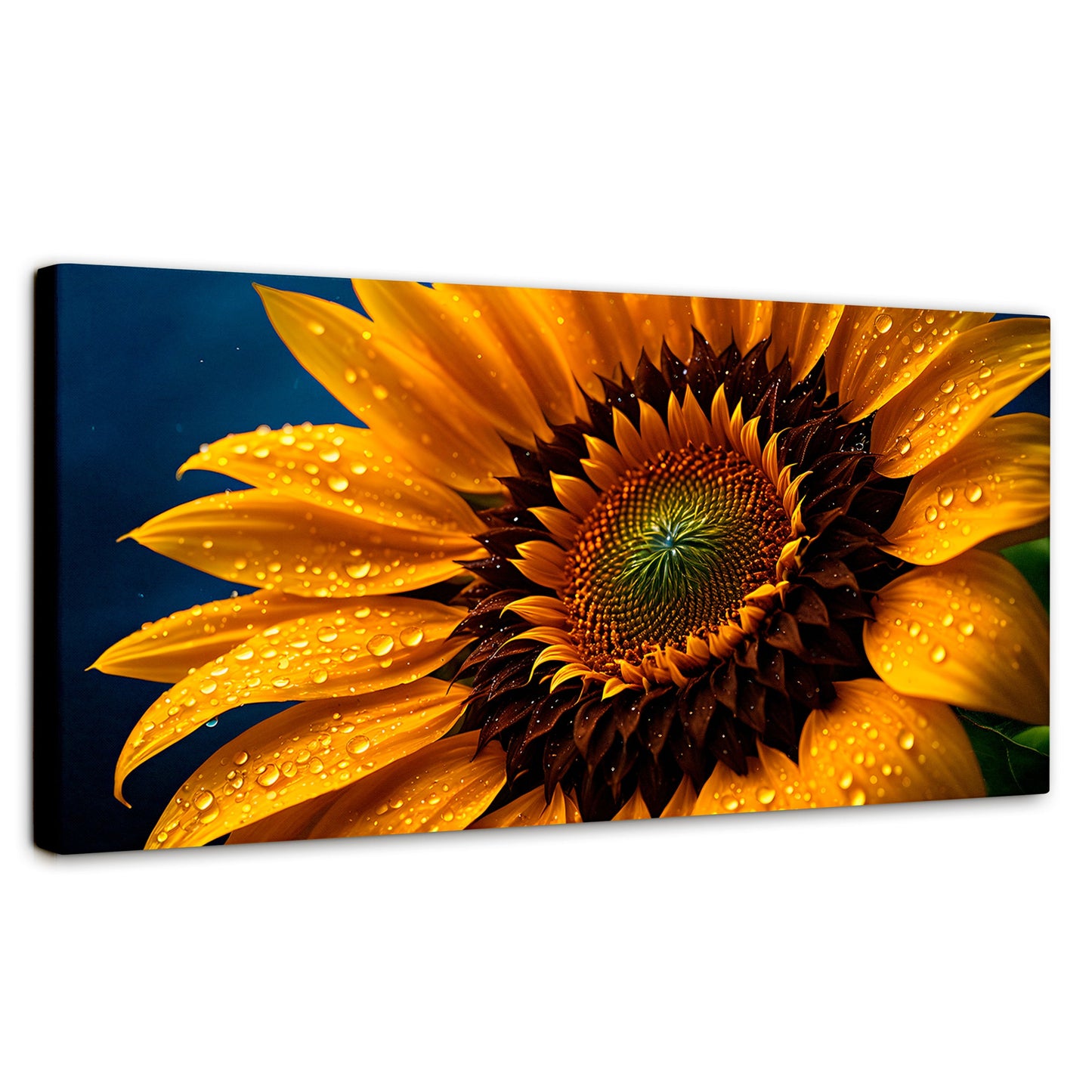 Cuadros Decorativos Canvas Revolution | Girasol Luz Dorada | Panoramico | Portada | Marco SinMarco