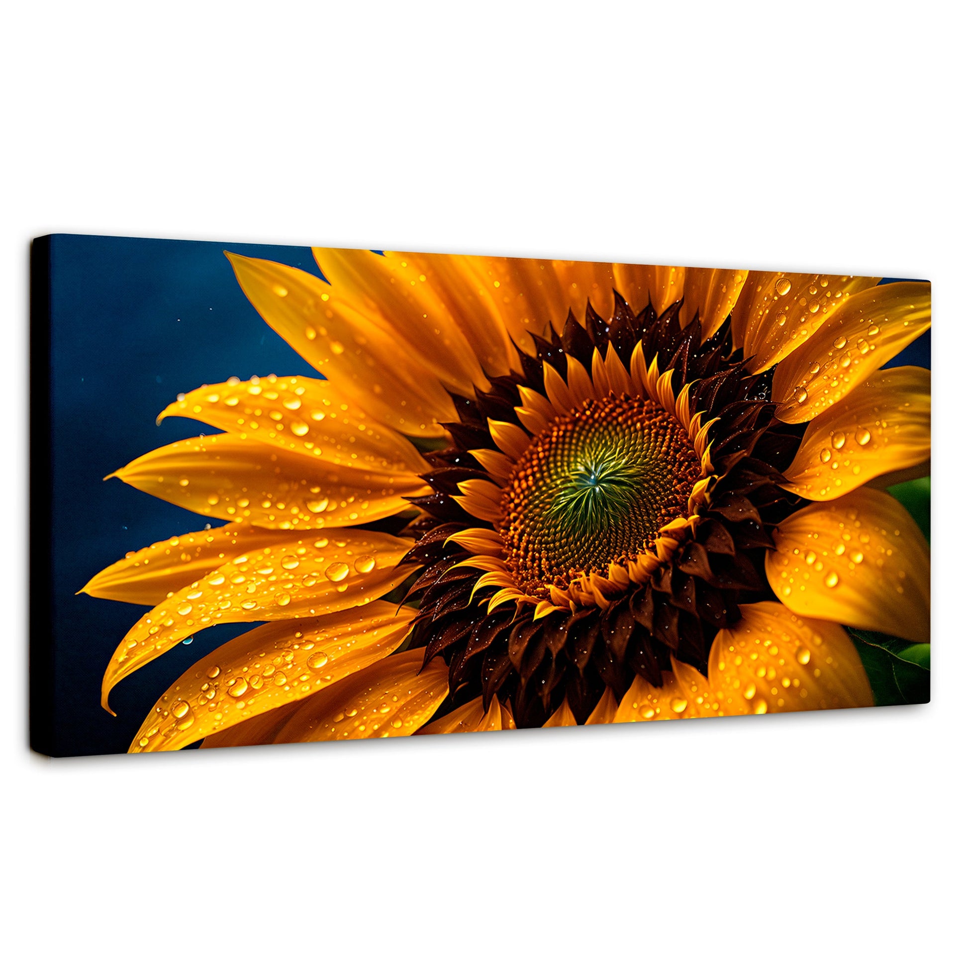 Cuadros Decorativos Canvas Revolution | Girasol Luz Dorada | Panoramico | Portada | Marco SinMarco