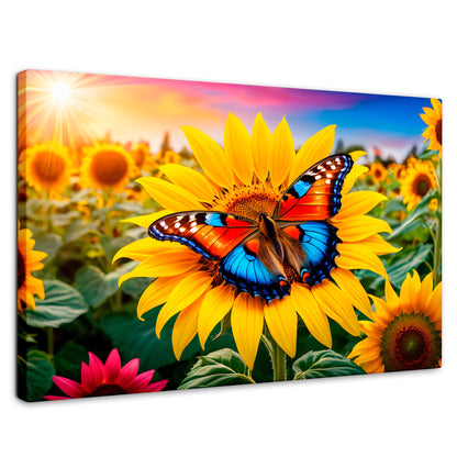 Cuadros Decorativos Canvas Revolution | Girasol Y Colores | Rectangular | Portada | Marco SinMarco