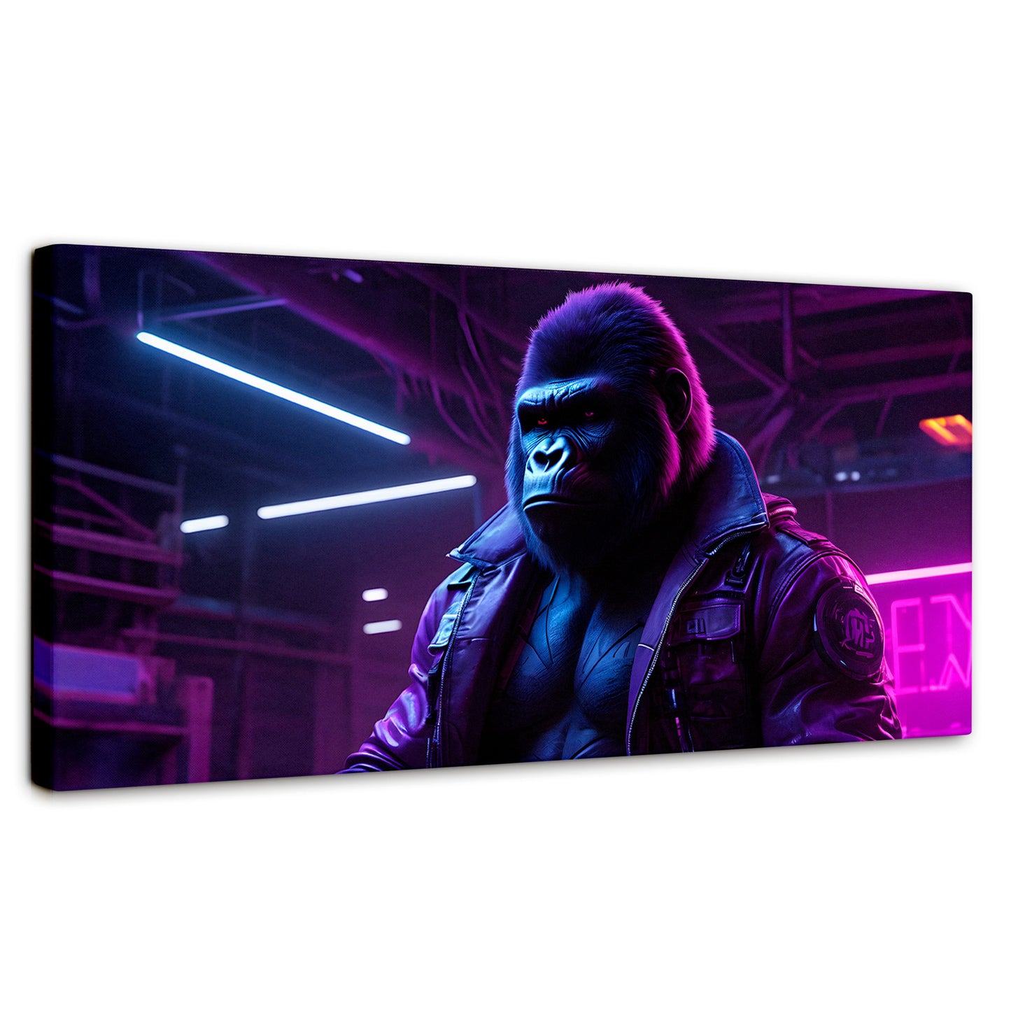 Cuadros Decorativos Canvas Revolution | Gorila Con Chaqueta | Panoramico | Portada