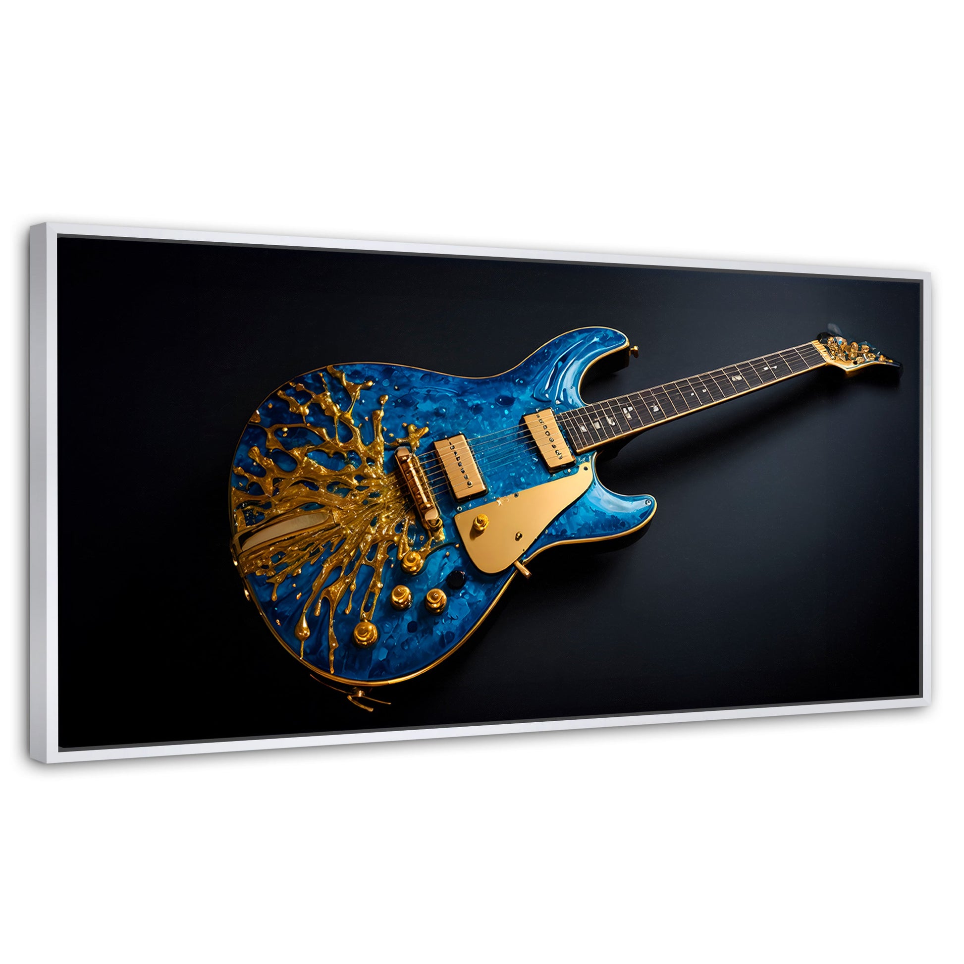 Cuadros Decorativos Canvas Revolution | Guitarra Estelar | Panoramico | Portada | Marco Dorado