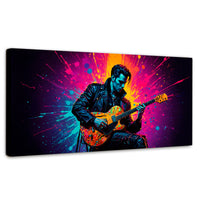 Cuadros Decorativos Canvas Revolution | Guitarrista Colores | Panoramico | Portada