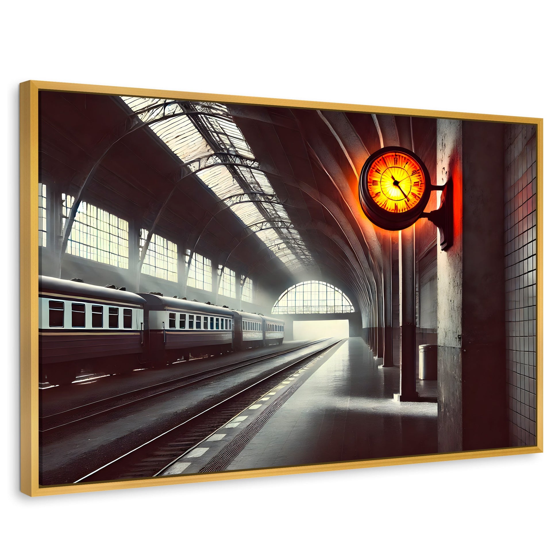 Cuadros Decorativos Canvas Revolution | Horas En Transito | Rectangular | Portada | Marco Dorado