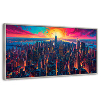 Cuadros Decorativos Canvas Revolution | Horizonte Vibrante | Panoramico | Portada | Marco Blanco