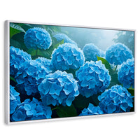 Cuadros Decorativos Canvas Revolution | Hortensias Azules | Rectangular | Portada | Marco Blanco