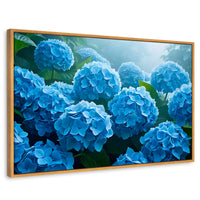 Cuadros Decorativos Canvas Revolution | Hortensias Azules | Rectangular | Portada | Marco Madera