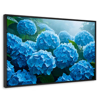 Cuadros Decorativos Canvas Revolution | Hortensias Azules | Rectangular | Portada | Marco Negro