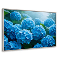 Cuadros Decorativos Canvas Revolution | Hortensias Azules | Rectangular | Portada | Marco Plateado
