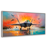 Cuadros Decorativos Canvas Revolution | Jet Pista Aerea | Panoramico | Portada