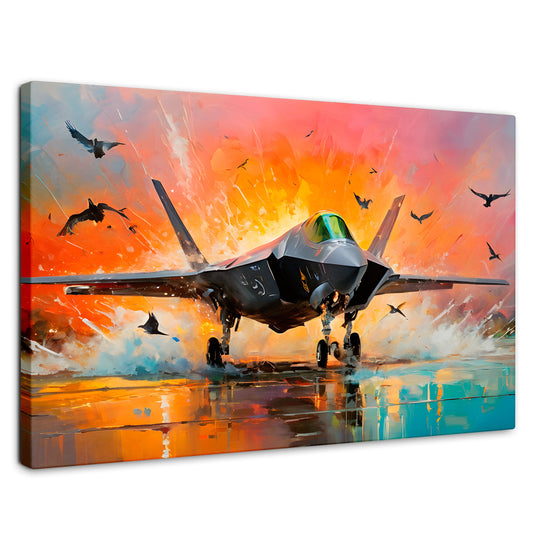 Cuadros Decorativos Canvas Revolution | Jet Pista Aerea | Rectangular | Portada