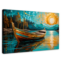 Cuadros Decorativos Canvas Revolution | Lago Dorado Y Balza | Rectangular | Portada | Marco SinMarco