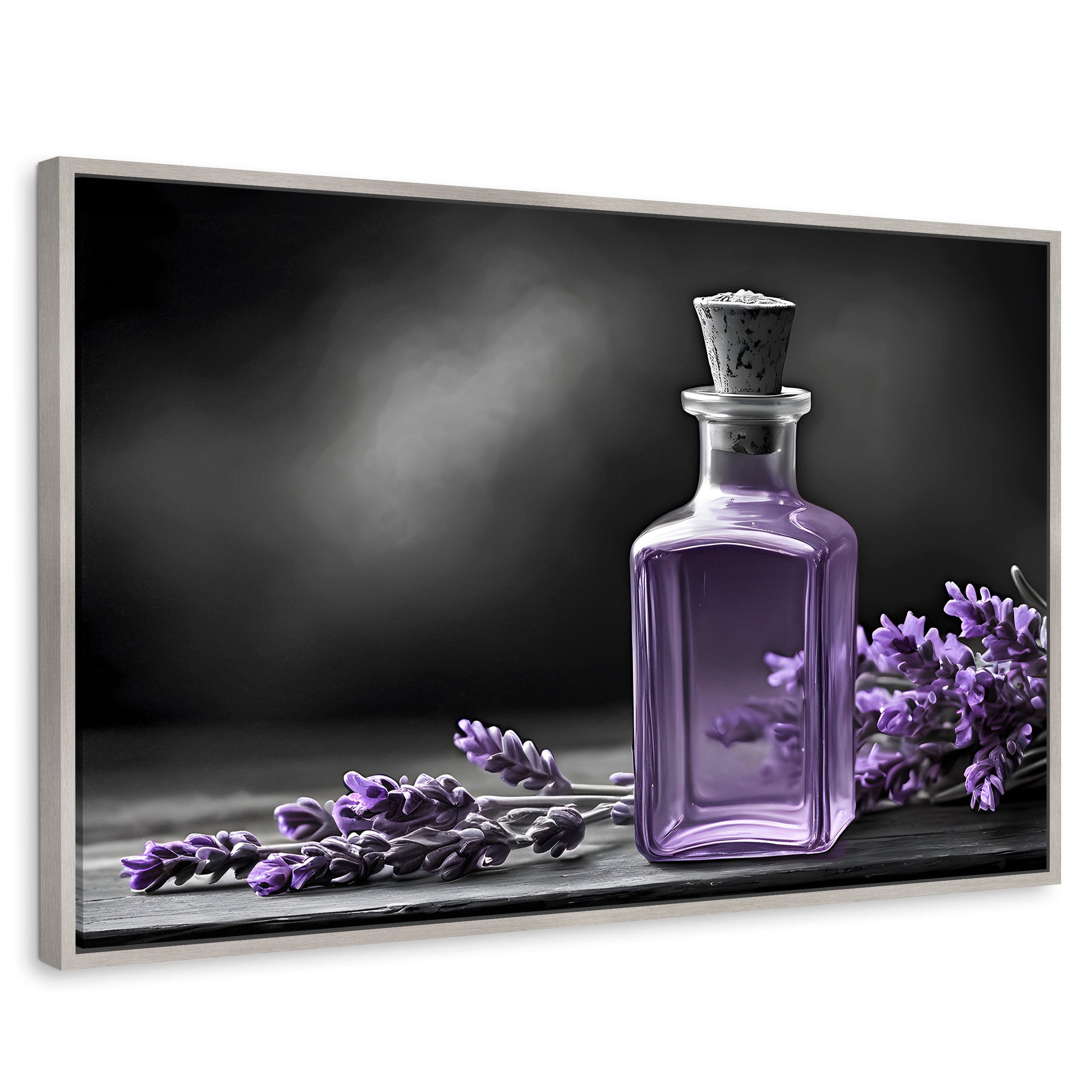 Cuadros Decorativos Canvas Revolution | Lavanda Y Encanto | Rectangular | Portada | Marco Plateado