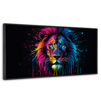 Cuadros Decorativos Canvas Revolution | Leon Cromatico | Panoramico | Portada | Marco Plateado