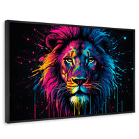 Cuadros Decorativos Canvas Revolution | Leon Cromatico | Rectangular | Portada | Marco Negro