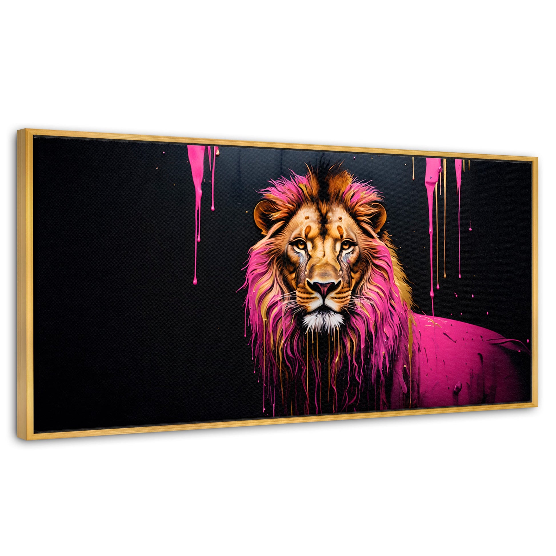 Cuadros Decorativos Canvas Revolution | Leon Rosa Vibrante | Panoramico | Portada