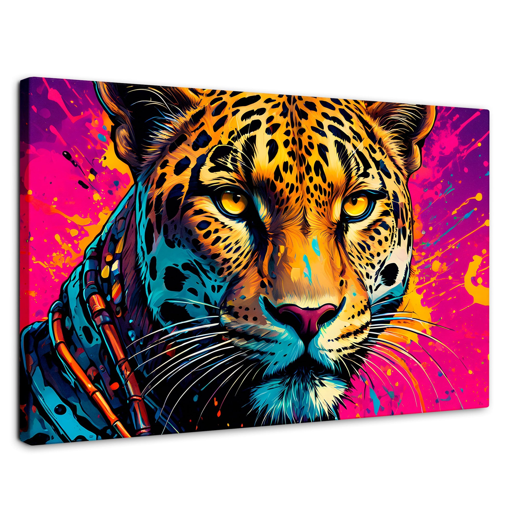Cuadros Decorativos Canvas Revolution | Leopardo Colorido | Rectangular | Portada