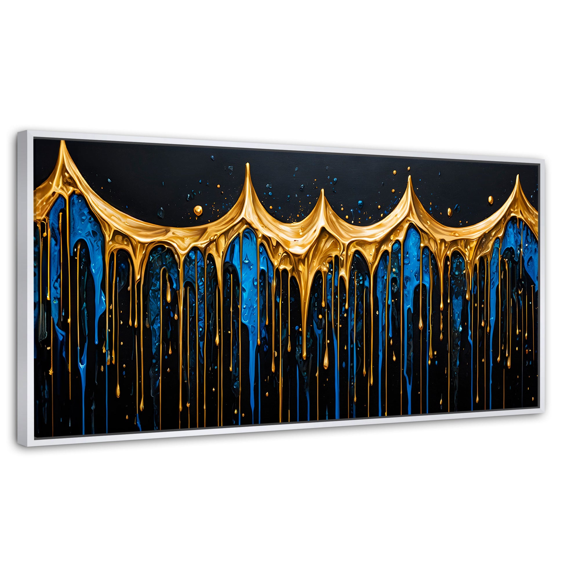 Cuadros Decorativos Canvas Revolution | Lluvia Brillante | Panoramico | Portada | Marco Dorado