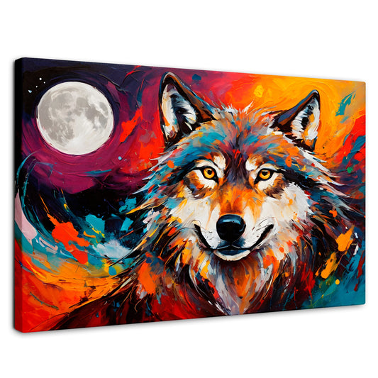 Cuadros Decorativos Canvas Revolution | Lobo Luna Llena | Rectangular | Portada