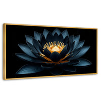 Cuadros Decorativos Canvas Revolution | Loto En Sombra | Panoramico | Portada | Marco Dorado