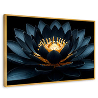 Cuadros Decorativos Canvas Revolution | Loto En Sombra | Rectangular | Portada | Marco Dorado