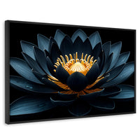 Cuadros Decorativos Canvas Revolution | Loto En Sombra | Rectangular | Portada | Marco Negro