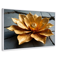 Cuadros Decorativos Canvas Revolution | Loto Oro Mistico | Rectangular | Portada | Marco Blanco