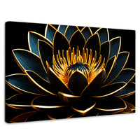 Cuadros Decorativos Canvas Revolution | Loto Oro Oscuro | Rectangular | Portada | Marco SinMarco