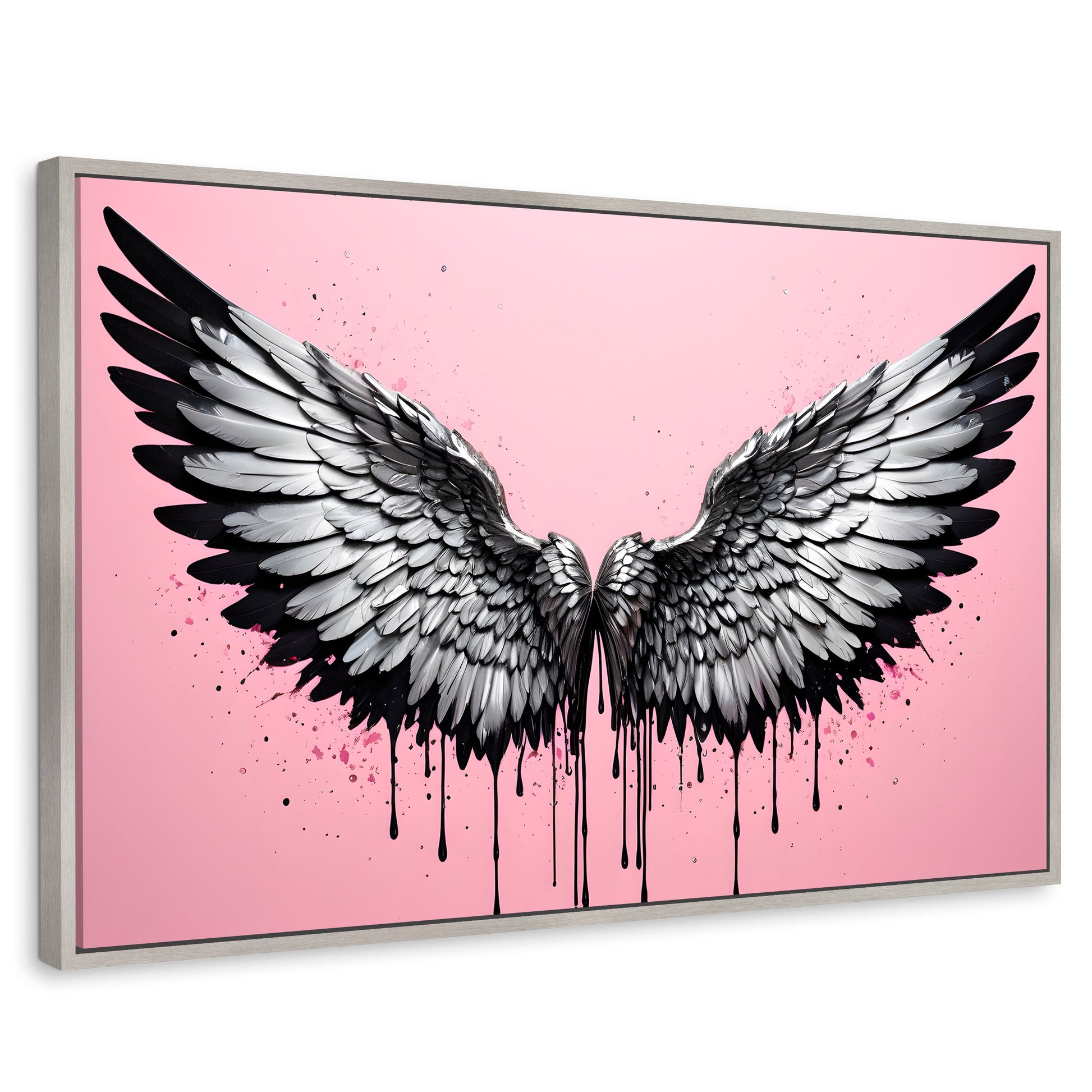 Cuadros Decorativos Canvas Revolution | Luz De Angeles | Rectangular | Portada | Marco Plateado