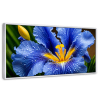 Cuadros Decorativos Canvas Revolution | Magia Flor Iris | Panoramico | Portada | Marco Blanco