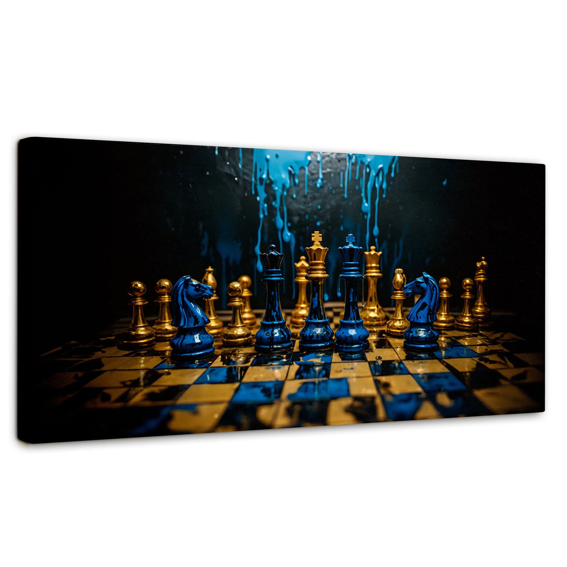 Cuadros Decorativos Canvas Revolution | Majestad Azul Oro | Panoramico | Portada | Marco SinMarco