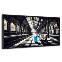 Cuadros Decorativos Canvas Revolution | Maleta En Espera | Panoramico | Portada | Marco Plateado