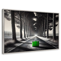 Cuadros Decorativos Canvas Revolution | Maleta Solitaria | Rectangular | Portada | Marco Plateado