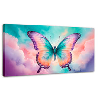 Cuadros Decorativos Canvas Revolution | Mariposa Celeste | Panoramico | Portada | Marco SinMarco