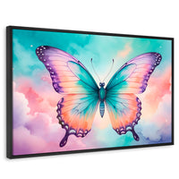 Cuadros Decorativos Canvas Revolution | Mariposa Celeste | Rectangular | Portada | Marco Negro