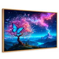 Cuadros Decorativos Canvas Revolution | Mariposa Cosmica | Rectangular | Portada | Marco Madera