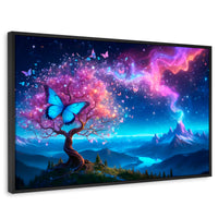 Cuadros Decorativos Canvas Revolution | Mariposa Cosmica | Rectangular | Portada | Marco Negro
