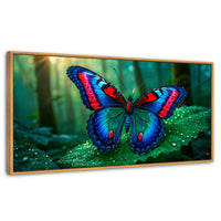 Cuadros Decorativos Canvas Revolution | Mariposa De Selva | Panoramico | Portada | Marco Negro