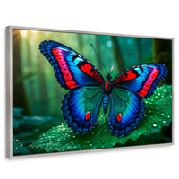 Cuadros Decorativos Canvas Revolution | Mariposa De Selva | Rectangular | Portada | Marco Plateado
