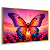 Cuadros Decorativos Canvas Revolution | Mariposa En El Alba | Rectangular | Portada | Marco Madera